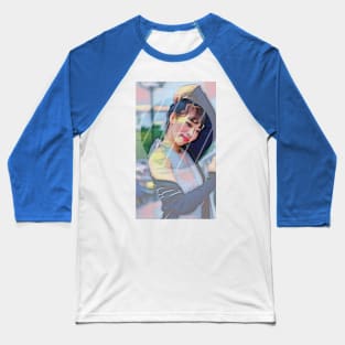 Asian Woman with Bangs (rain) Baseball T-Shirt